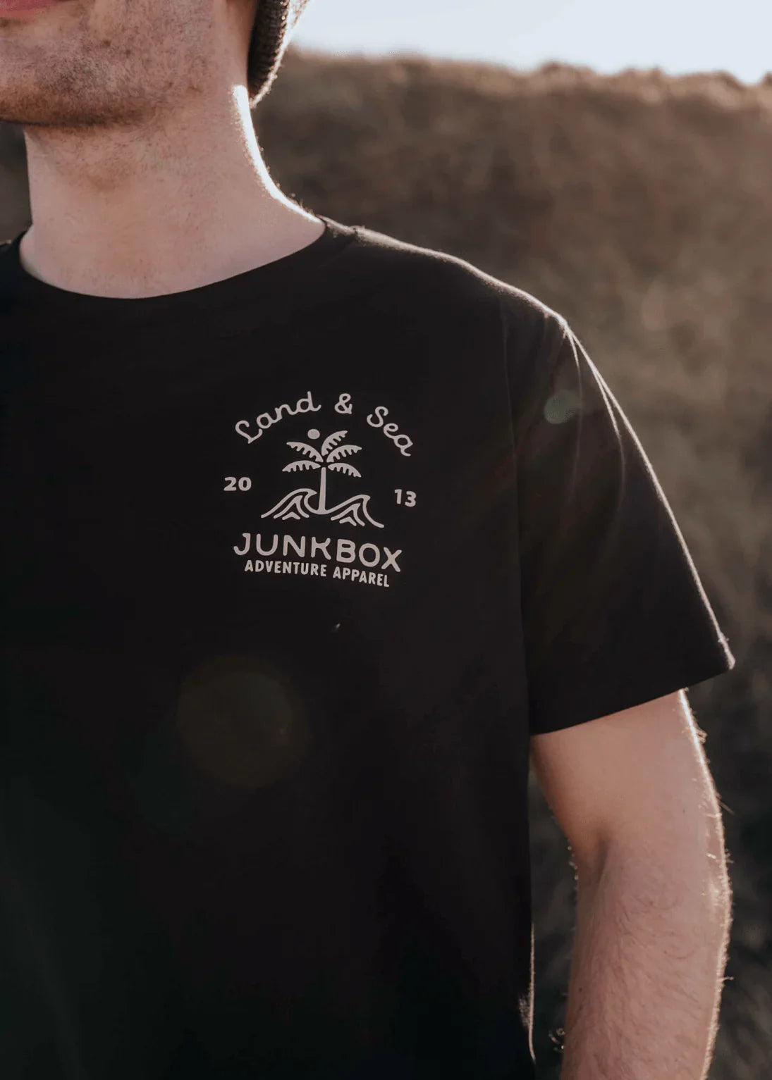 Palm Black Organic Tshirt - Junkbox Apparel