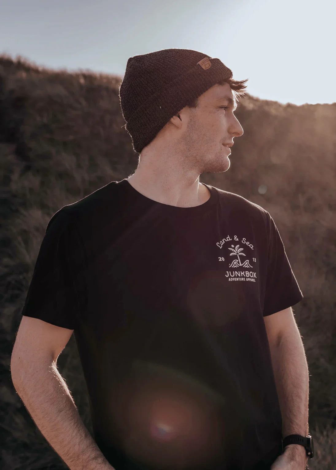 Palm Black Organic Tshirt - Junkbox Apparel