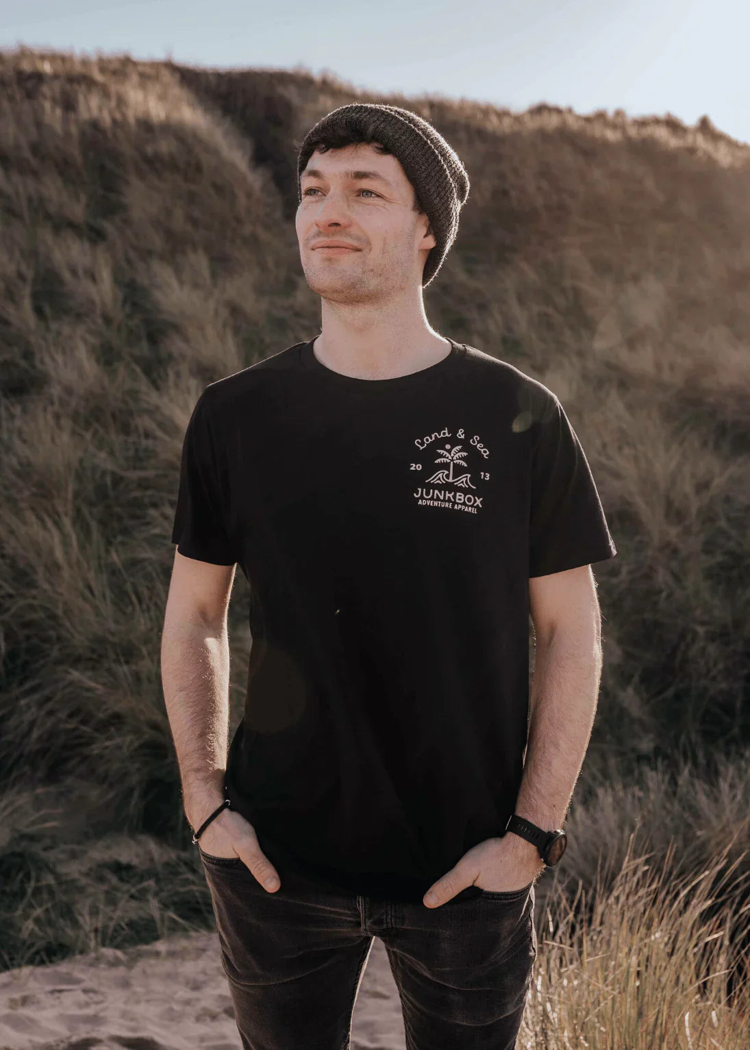 Palm Black Organic Tshirt - Junkbox Apparel