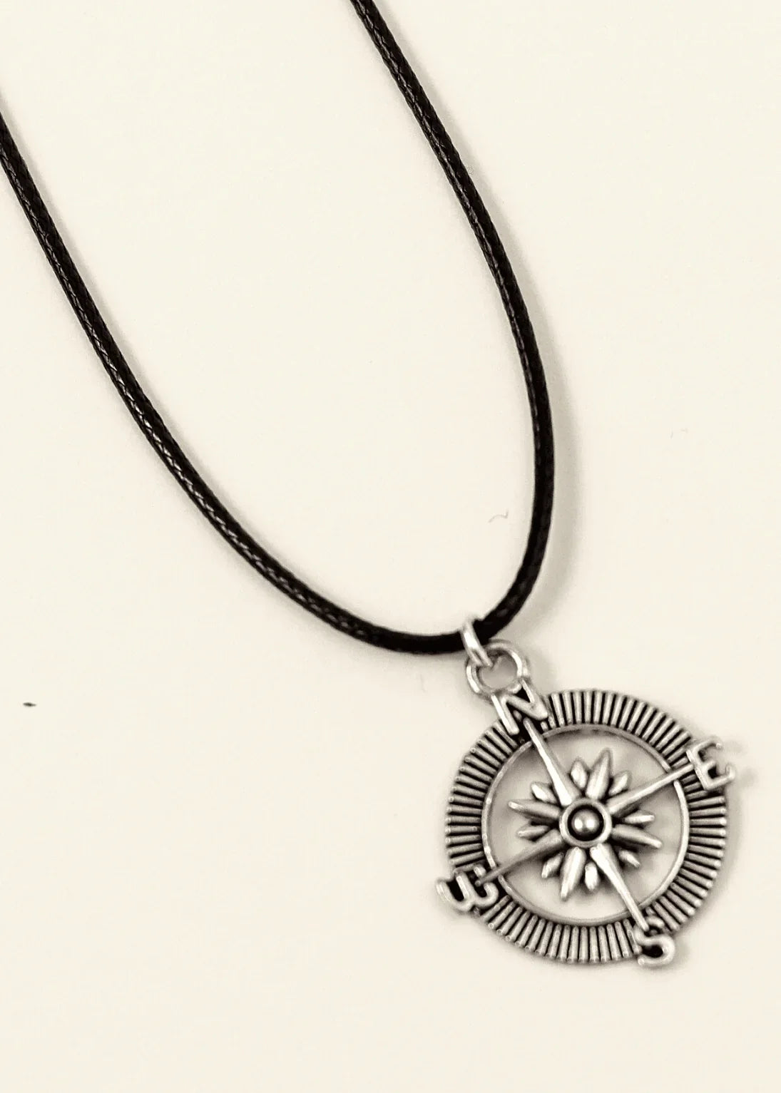 compass-black-cord-necklace-junkbox-apparel-2 - Junkbox Apparel