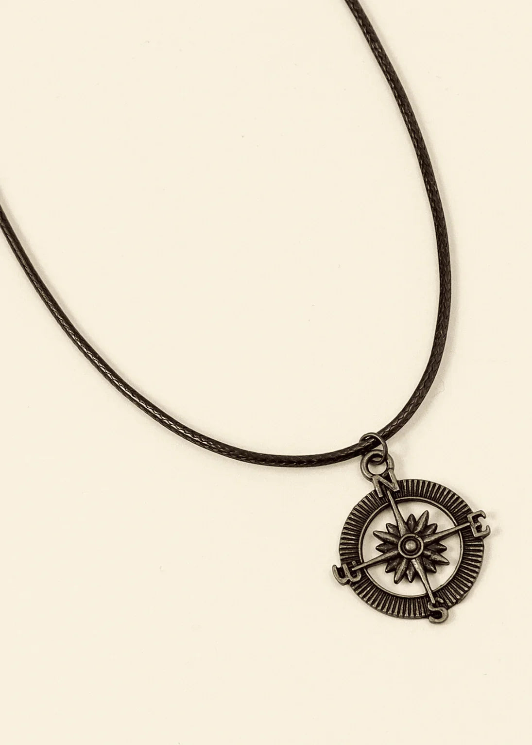 compass-brown-cord-necklace-junkbox-apparel-2 - Junkbox Apparel