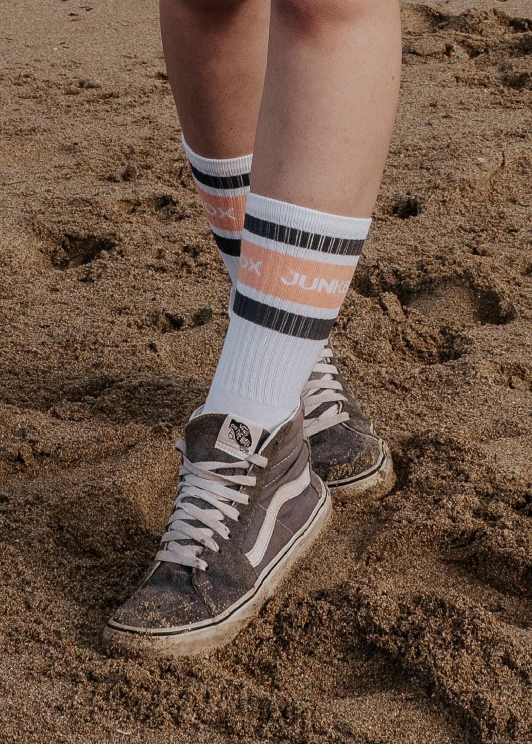 crew-socks-in-grey-and-coral-junkbox-apparel-5 - Junkbox Apparel