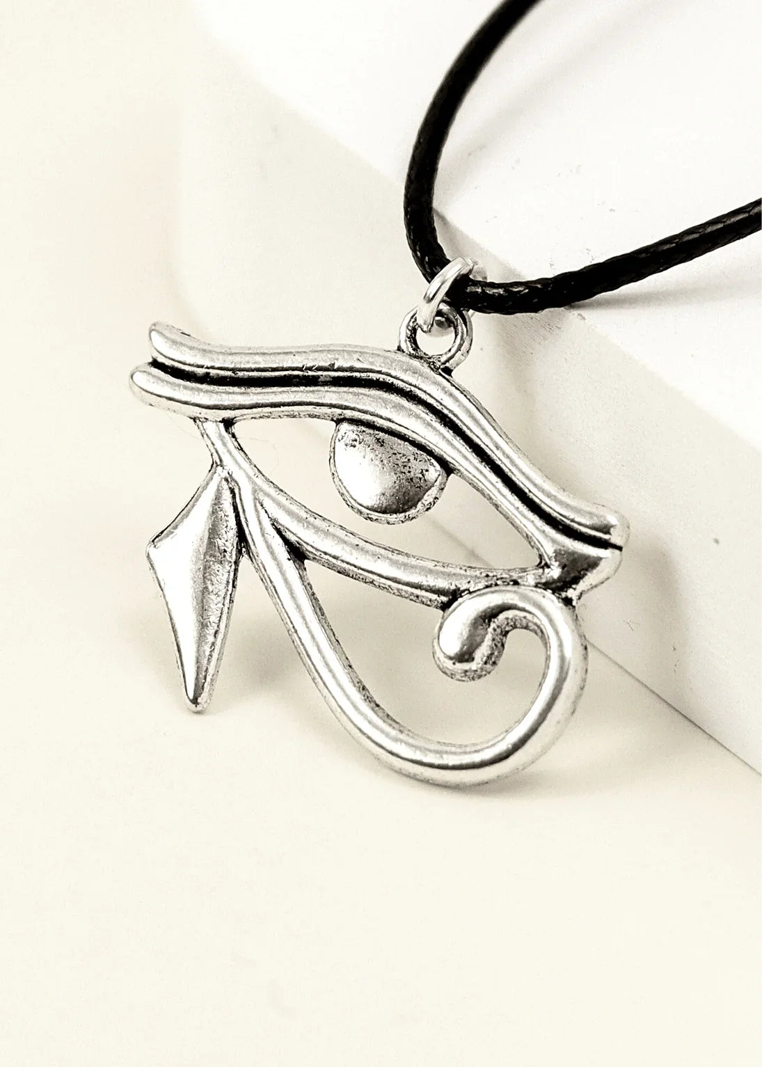 eye-of-horus-black-cord-necklace-junkbox-apparel-1 - Junkbox Apparel