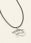 junkbox silver eye of Horus cord necklace