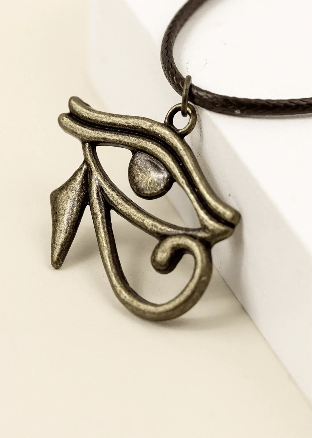 eye-of-horus-brown-cord-necklace-junkbox-apparel-1 - Junkbox Apparel
