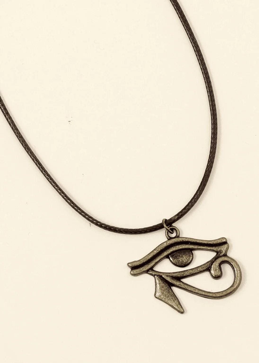 eye-of-horus-brown-cord-necklace-junkbox-apparel-2 - Junkbox Apparel