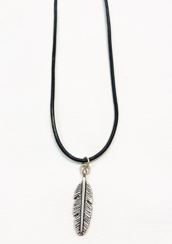 feather charm necklace