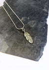 silver feather junkbox necklace