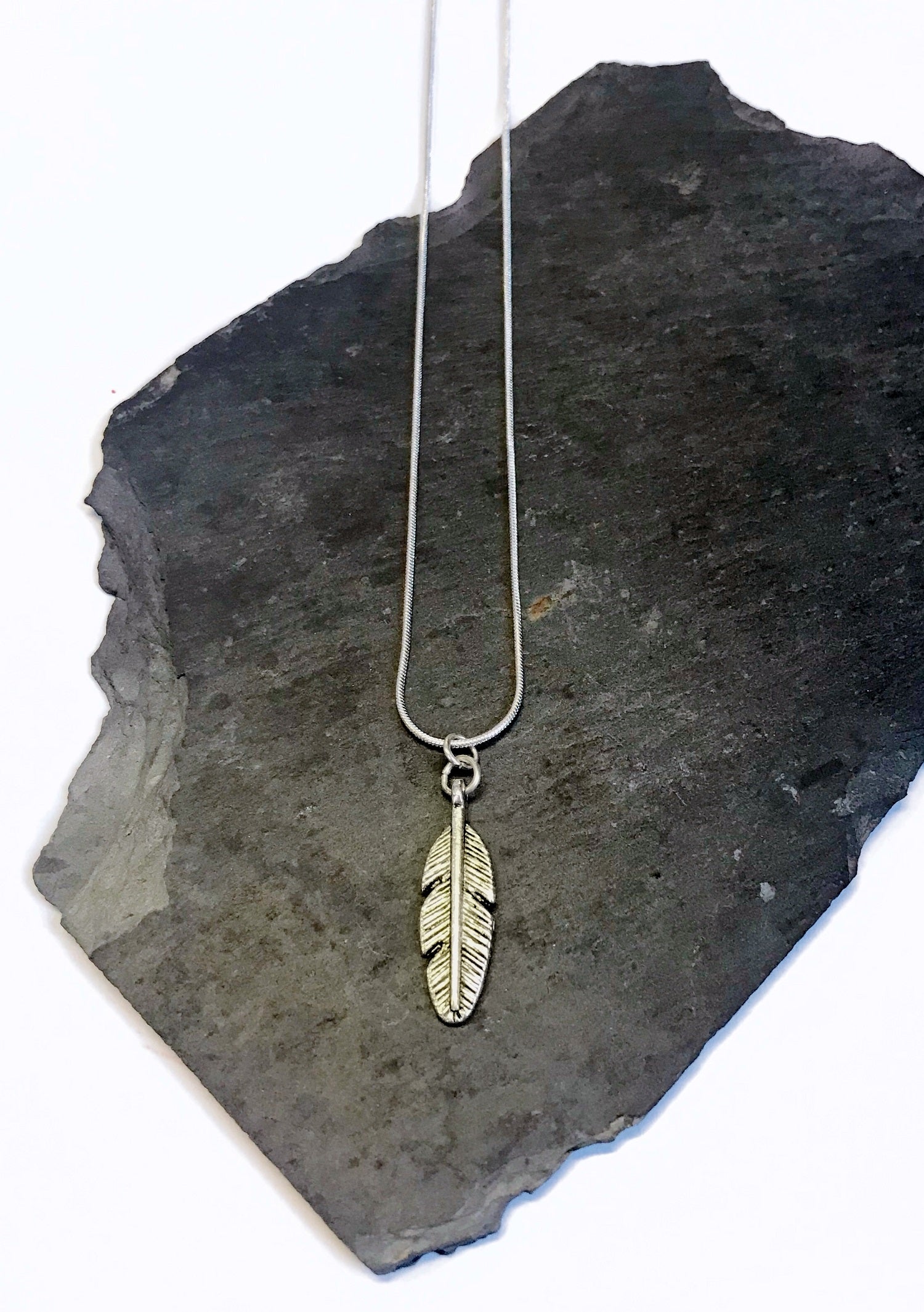 Feather Black Cord Necklace