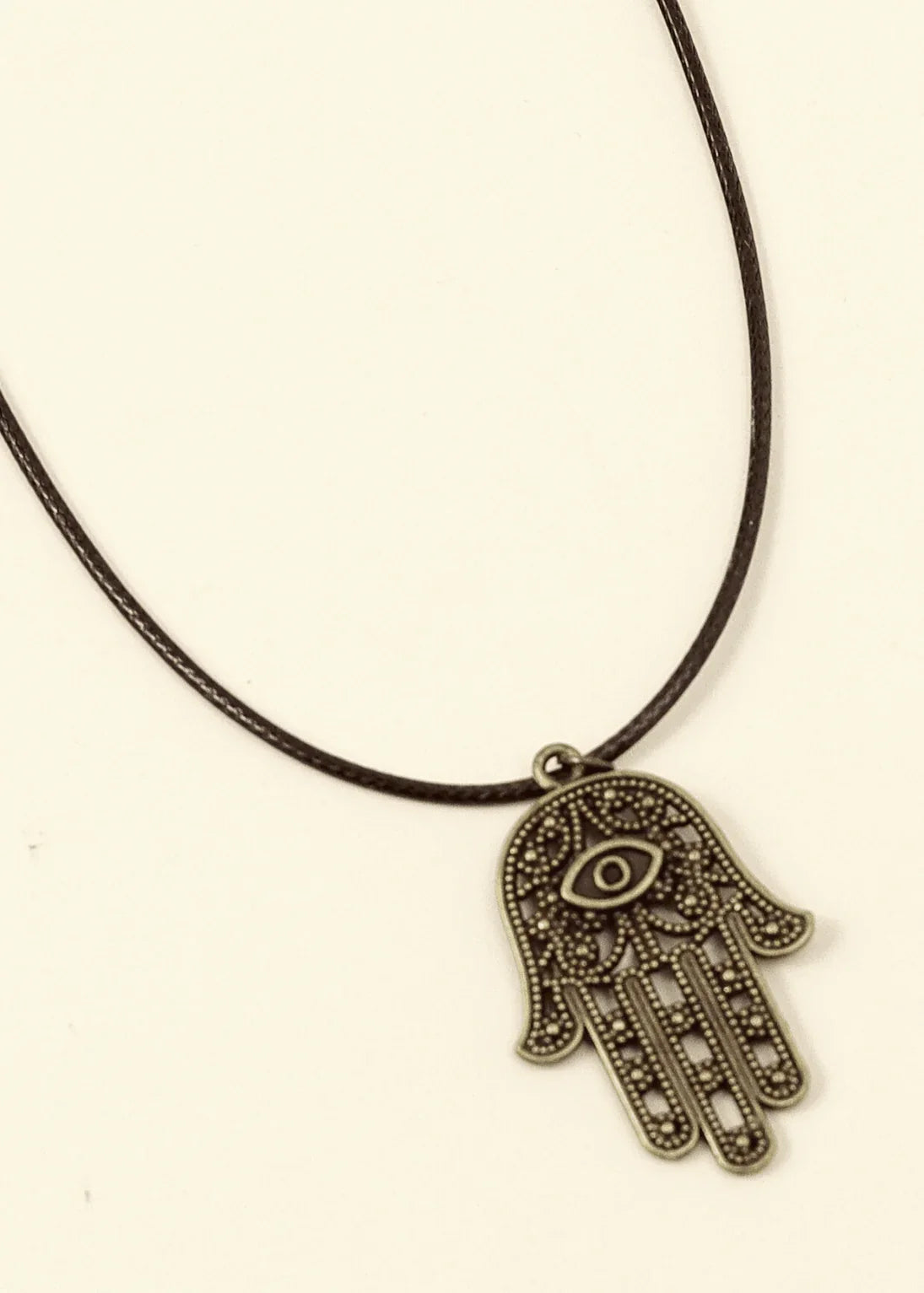 hamsa-brown-cord-necklace-junkbox-apparel-2 - Junkbox Apparel