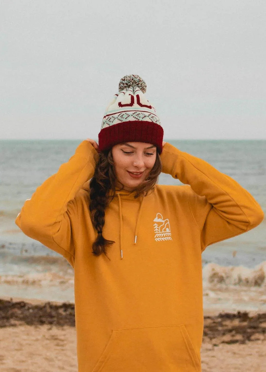 logo-bobble-hat-in-burgundy-and-mint-junkbox-apparel-2 - Junkbox Apparel