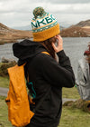 junkbox knitted logo bobble beanie hat