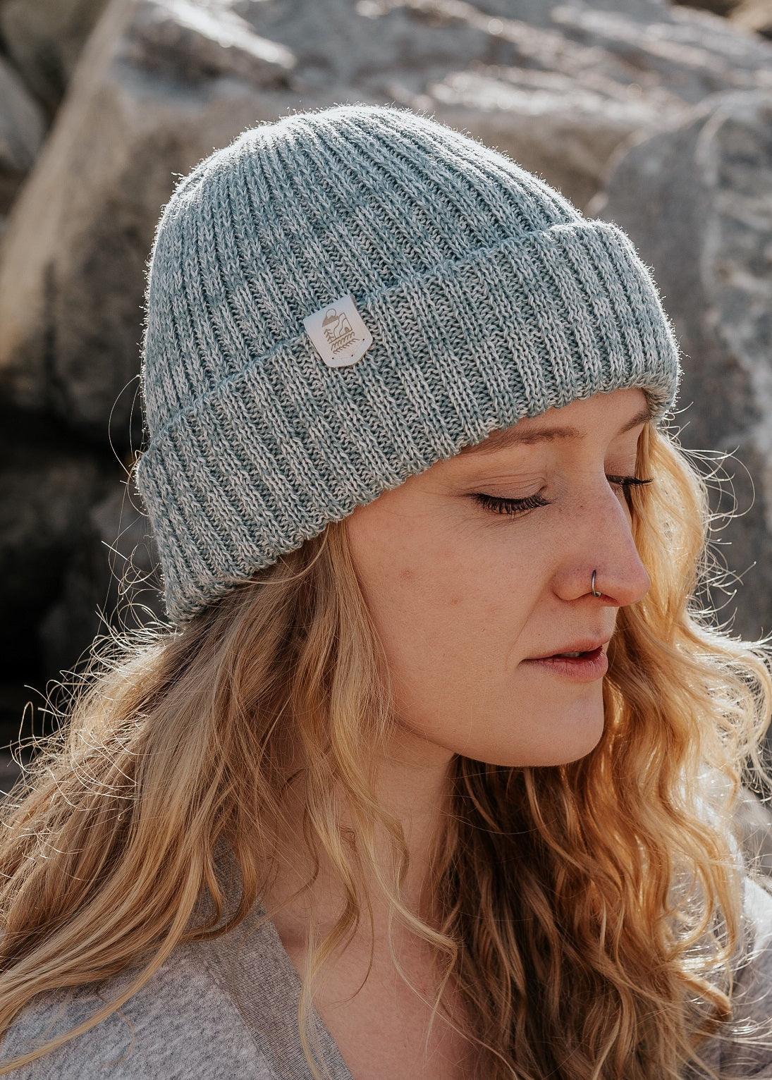 merino-knit-double-cuff-beanie-hat-in-blueberry-and-cream-junkbox-apparel-1 - Junkbox Apparel