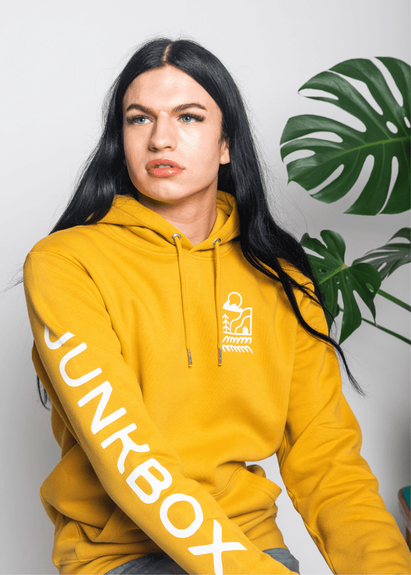junkbox mustard organic pullover hoodie