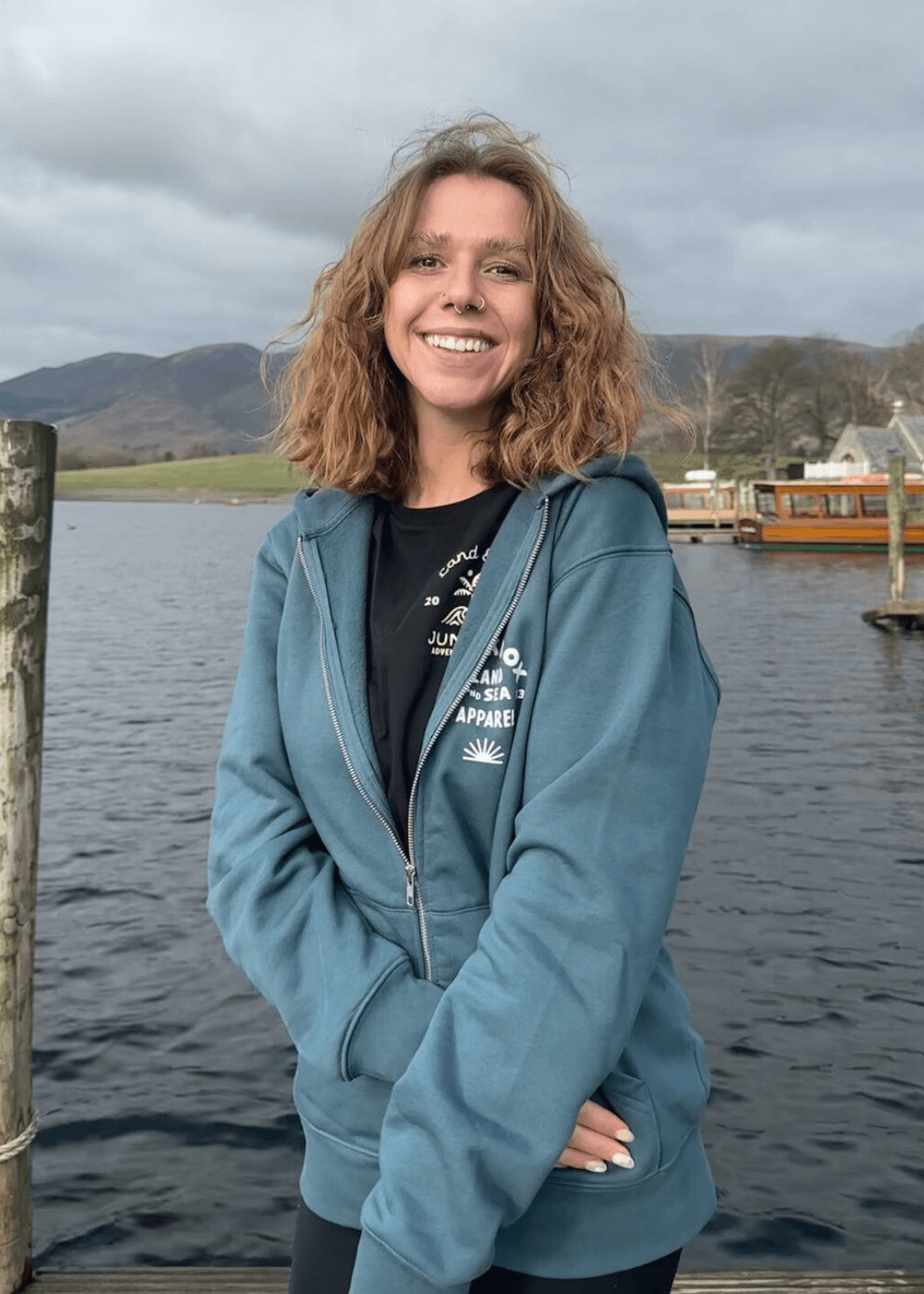 junkbox teal organic zip up hoodie