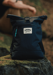 black recycled junkbox roll top backpack 