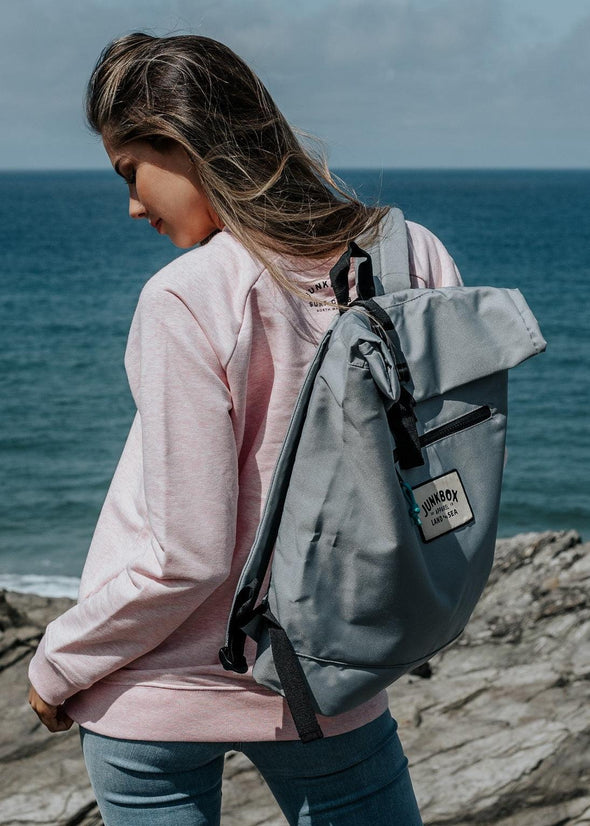 junkbox grey recycled backpack