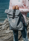 recycled grey junkbox roll top backpack
