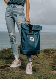 junkbox recycled blue backpack