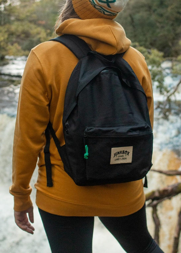 black junkbox classic recycled backpack