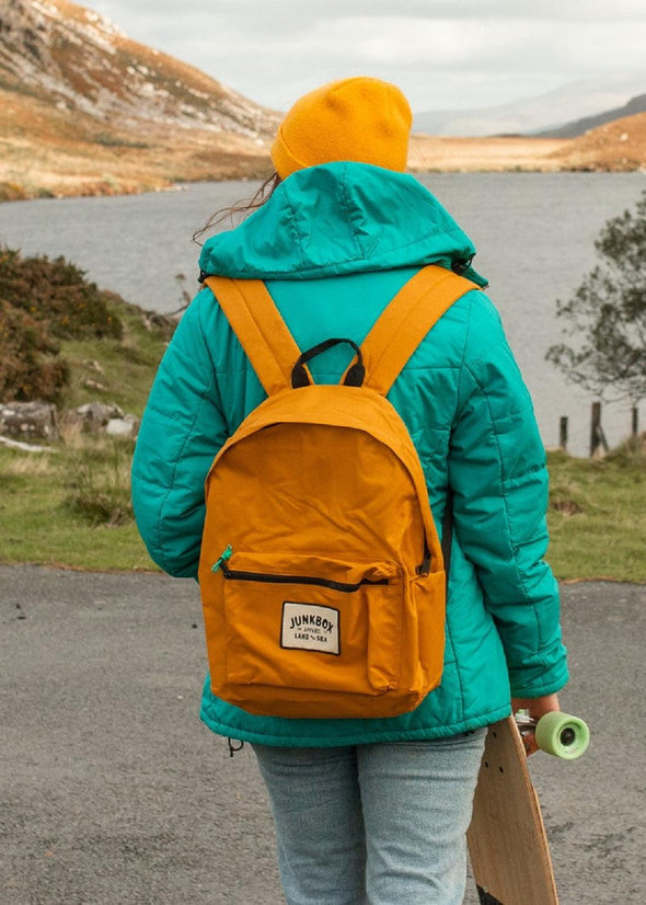 mustard junkbox recycled backpack