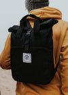 junkbox black roll top backpack