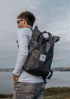 Junkbox recycled grey roll top backpack