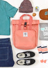 Junkbox recycled coral roll top backpack