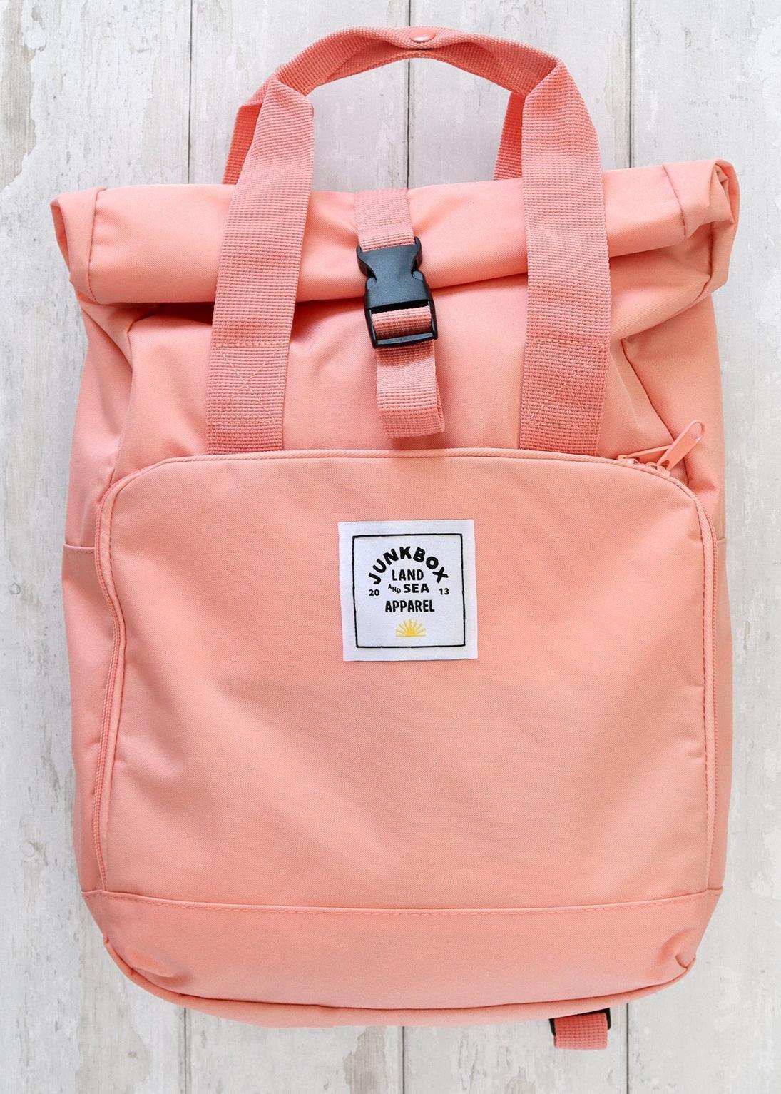 the-everyday-recycled-roll-top-backpack-in-coral-junkbox-apparel-4 - Junkbox Apparel