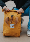 junkbox mustard roll top backpack