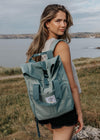 Junkbox recycled green roll top backpack