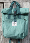 Junkbox recycled green roll top backpack