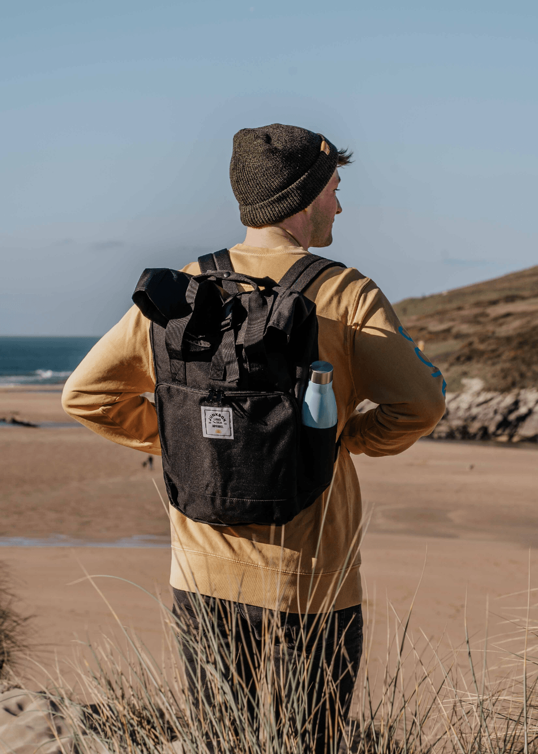 junkbox recycled black laptop backpack