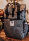 junkbox recycled grey laptop backpack