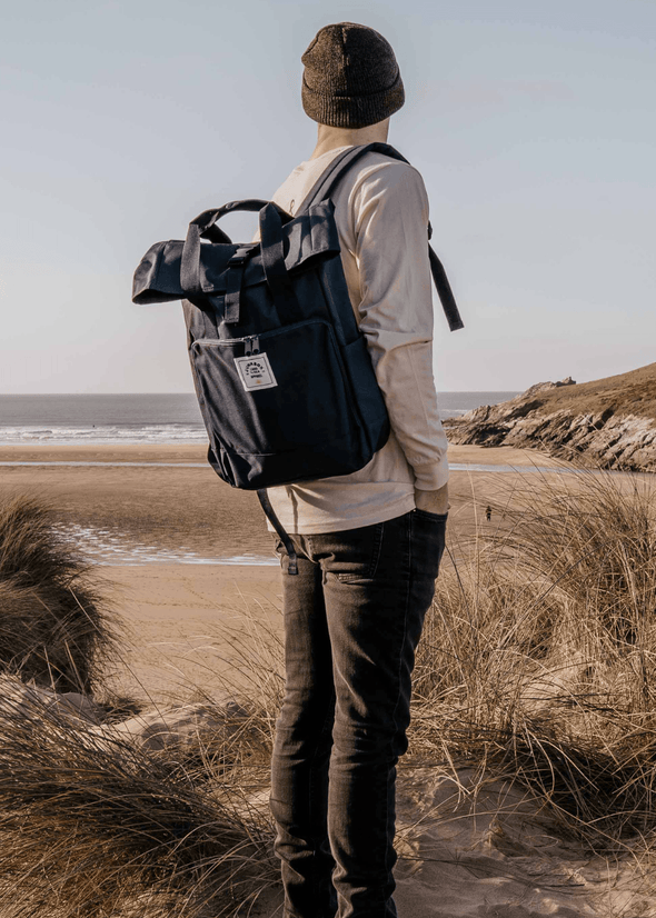 junkbox recycled navy laptop backpack