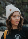 junkbox cream knitted bobble beanie hat